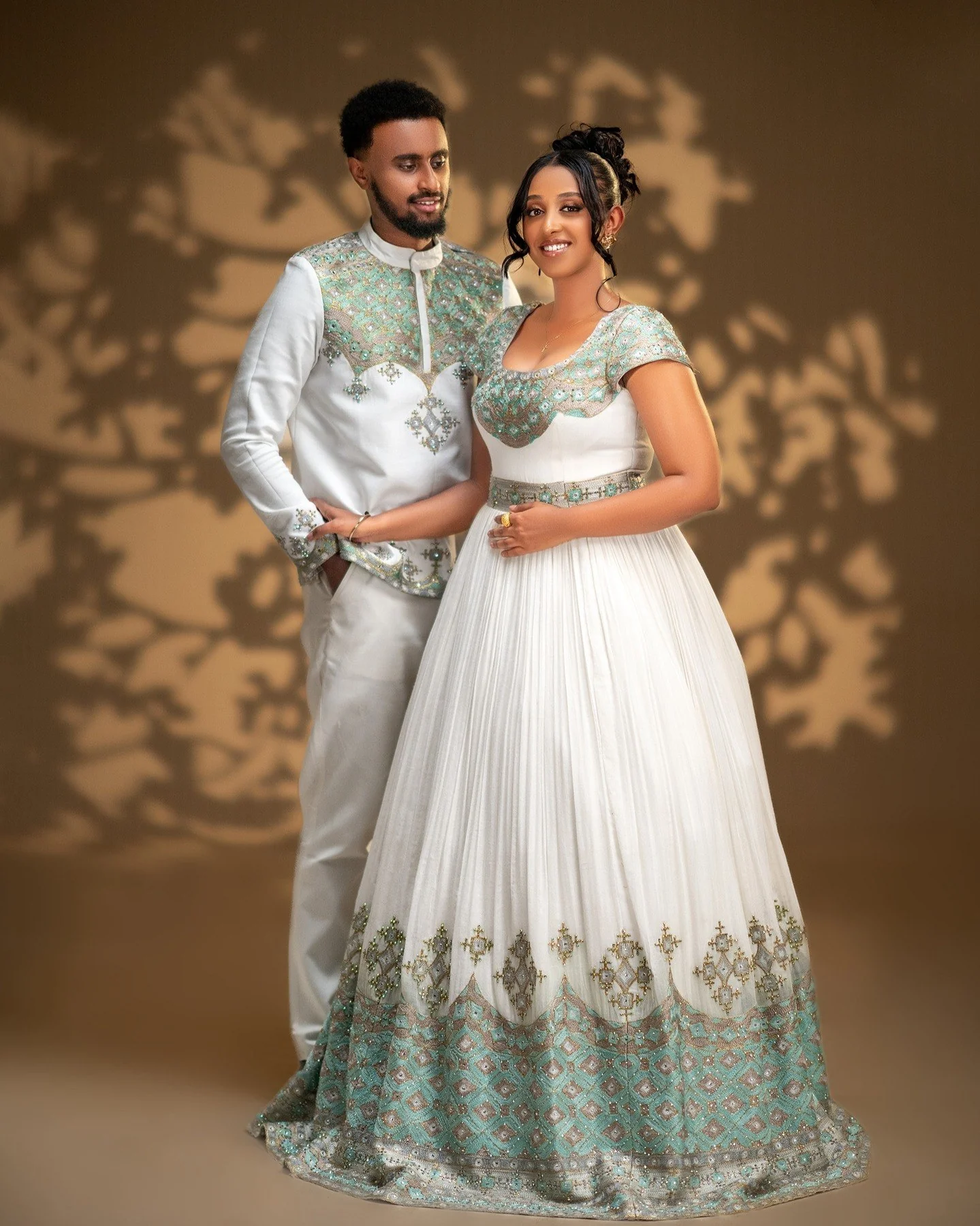 Elegant Habesha Couple Outfit 101 — Habesha dress — Sheba Vibes Ethiopia — couples 8732