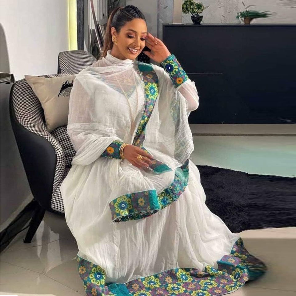 Traditional Dress for Holiday 103 — Habesha dress — Sheba Vibes Ethiopia — womens 4307