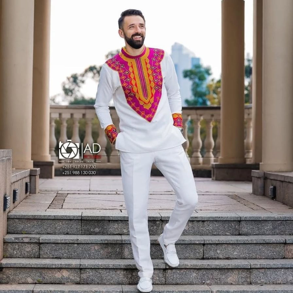 Handmade Ethiopian Tradional Dress for Men 102 — Habesha dress — Sheba Vibes Ethiopia — men 5700