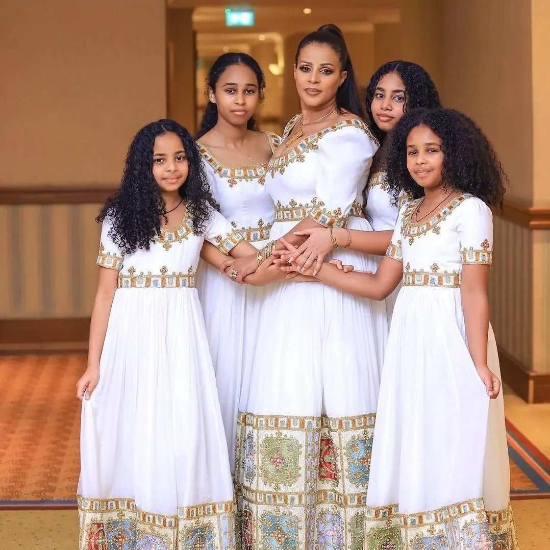 Beautiful Family Tradional Dresses — Habesha dress — Sheba Vibes Ethiopia — couples 8732