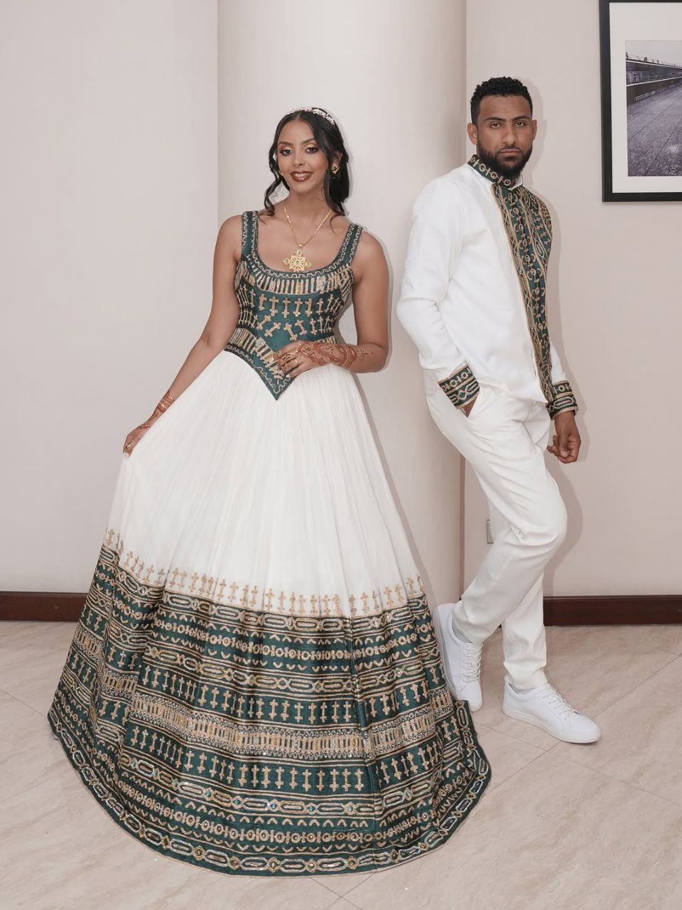 Glamorous Wedding Dress 104 — Habesha dress — Sheba Vibes Ethiopia — couples 8732